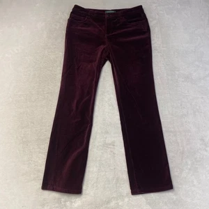 Pantaloni LAUREN RALPH LAUREN Petite in velluto bordeaux gamba dritta taglia 4P - Foto 1 di 9