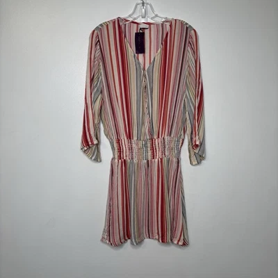 Vestido encubierto LASCANA a rayas cuello en V para mujer EE. UU. 6 multicolor nuevo con etiquetas Foto 1 de 4