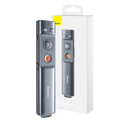 Baseus Orange Dot Wireless Presenter Red Laser Rechargeable or Battery 100M Rang - image 1 of 4