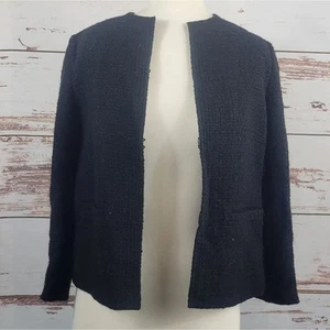 Vince Wool Blend Cropped Jacket Black Size 4 - Picture 1 of 8