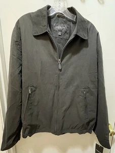 LONDON FOG Auburn Golf Jacket Zip-Front Men's Size M, In Black NEW! - Picture 1 of 5