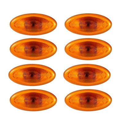 8Pcs Fit for Peterbilt Amber Hood Marker Light w / 2White Blubs 12V P54-6122-111 Foto 1 de 4