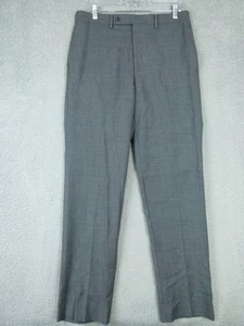 Michael Strahan Mens 32x32 Gray Wool Blend Flat Front Dress Pants - Picture 1 of 6