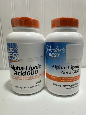 2 frascos Doctor's Best, Best ácido alfa lipóico 600 mg 180 cápsulas vegetais 12/25+ - Imagem 1 de 3
