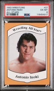 ANTONIO INOKI 1983 WRESTLING ALL STARS SERIES A ROOKIE CARD #27 RC WWF WWE PSA 6 - Picture 1 of 3