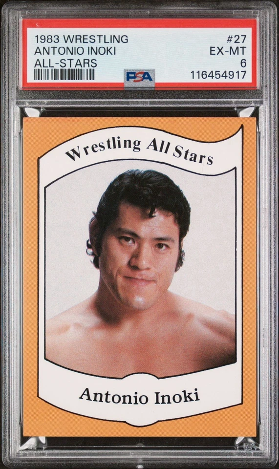 ANTONIO INOKI 1983 WRESTLING ALL STARS SERIES A ROOKIE CARD #27 RC WWF WWE PSA 6 - Image 1 of 3