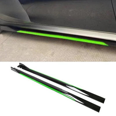For Mercedes-Benz C200 C300 86" Side Skirt Extension Rocker Panel Black Green Foto 1 de 4