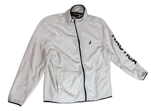 Nautica Fleece Jacket Colorblock Full Zip Jacket Men Medium White Black XXL New - Picture 1 of 10