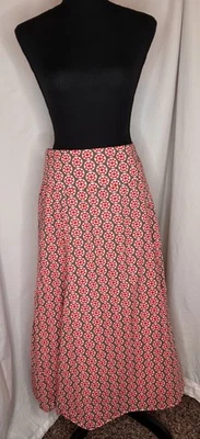 Falda Boden Línea A Midi Geo Floral Forrada Algodón Cremallera Lateral Talla 14R Foto 1 de 4