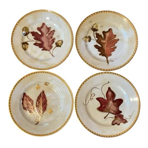 Caja y Barril Platos de Ensalada Otoño Otoño Hojas Juego De 4 Decorativos Dorado - Imagen 1 de 13