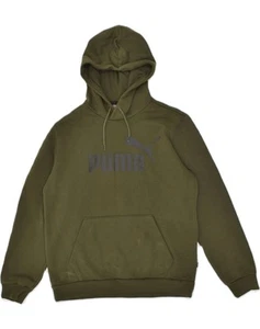 PUMA Mens Graphic Hoodie Jumper Medium Green Cotton BC03 - Picture 1 of 3