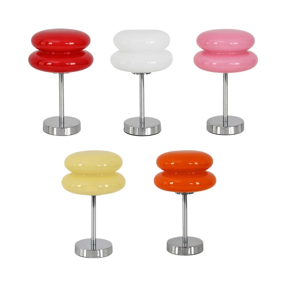 Egg Tart Lamp Night Light Glass Bedside Lamp for NightStand Bar Bedroom - Image 1 of 1