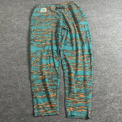 Pantalones De Colección Miami Dolphins Para Hombre Medianos Verde azulado Naranja NFL Fútbol Zubaz Años 90 Foto 1 de 4