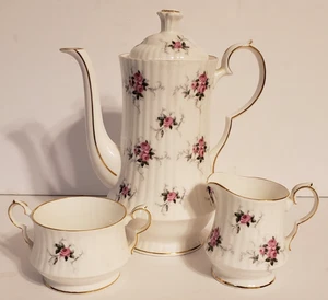 Princess House Coffee Pot, Creamer, & Sugar, Unlidded Windsor Rose - Picture 1 of 22
