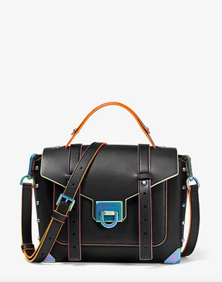 Bolso Cartera Michael Kors $678 Manhattan Mediano Borde de Contraste Cuero - Negro Foto 1 de 4