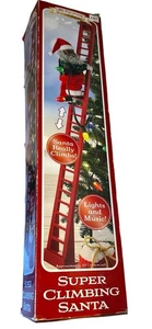 Mr. Christmas Super Escalada Papá Noel Negro 43" Luces de Escalera y Música Nuevo - Imagen 1 de 15