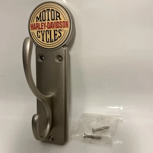 Harley-Davidson Motorcycles Double Coat Hook Brushed Nickel - Picture 1 of 5