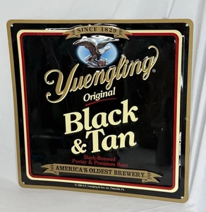 Vintage Yuengling Beer 1996 Sign Metal Bar Pub Tin Ad 16"x16" Black & Tan Brew - Picture 1 of 6