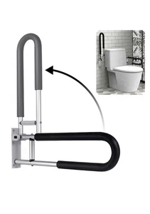 Barra de agarre plegable para discapacitados de 23,6 pulgadas para inodoro, riel de seguridad para baño de 300 libras - Imagen 1 de 7