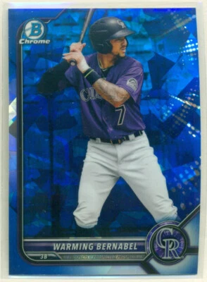 2022 Bowman Chrome Sapphire Edition BCP-188 WARMING BERNABEL Colorado Rockies - Image 1 of 2