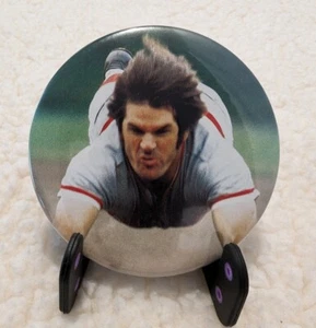 3" Button Badge Pin ~ Cincinnati Reds ~ Pete Rose ~ Charlie Hustle ~ NEW - Picture 1 of 6