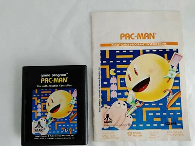 Vintage 1981 Atari Pac-Man Game Cartridge CX2646 With Instructions #17230 - Image 1 of 4