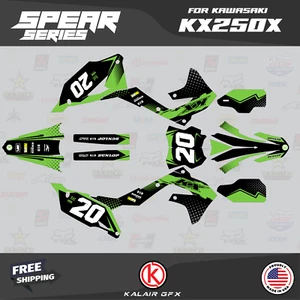 Graphics Decal Kit for Kawasaki KX250X 2021 2022 2023 2024 Spear - Green - Bild 1 von 6