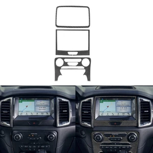 3Pcs Carbon Fiber Center Console Panel Cover Trim For Ford Ranger 2019-2022 - Picture 1 of 15