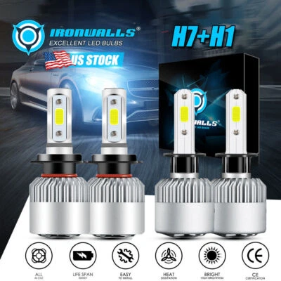 Farol de LED H1 H7 feixe alto baixo para Hyundai Sonata 2002-2008 Elantra 2001-2006 - Imagem 1 de 4