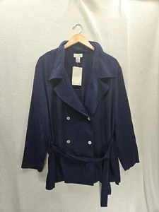Neu mit Etikett The Avenue Collection marineblauer Trenchcoat 69 $ Jacke Größe 18/20 - Bild 1 von 6
