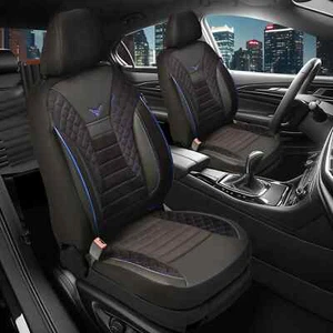 Fundas de asiento de coche Prime adecuadas para Subaru XV 2 a partir de 2018 en negro y azul JOLT806 - Imagen 1 de 10