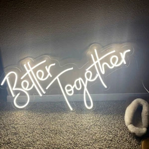 LED Wedding Decor Neon Light Better Together Sign Handmade Artwork Gift Dimmable - Picture 1 of 2