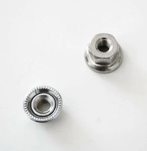 Pair (2) 7.5mm Mountain & Racing Bike / Bicycle Front Wheel Track Nuts - Silver - Picture 1 of 2
