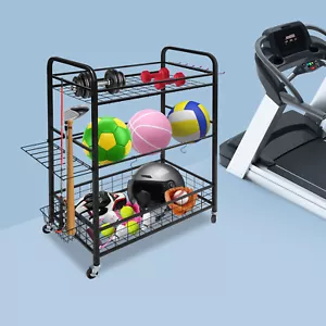 Rolling Ball Storage Rack, Sports Equipment Organizer, Basketball Storage Rack - Picture 1 of 20
