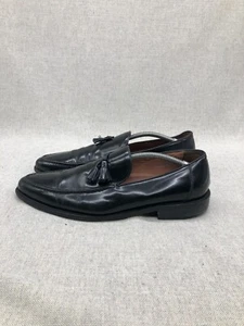 Calzoleria Toscana Halbschuhe Größe UK 10,5 Schwarz Herren Quaste Leder Slipper Schuhe - Bild 1 von 15