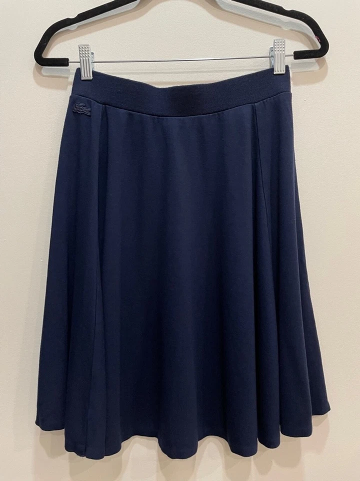 Lacoste Pleated Skater Skirt Womens Size 36 Small Navy Old Money Preppy Tennis - Image 1 of 4