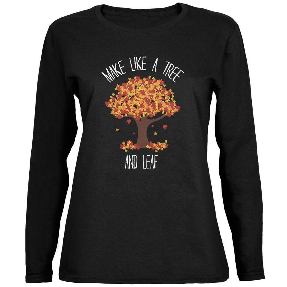 Make Like a Tree and Leaf Pun Ladies' Relaxed Jersey Long-Sleeve Tee Foto 1 de 1