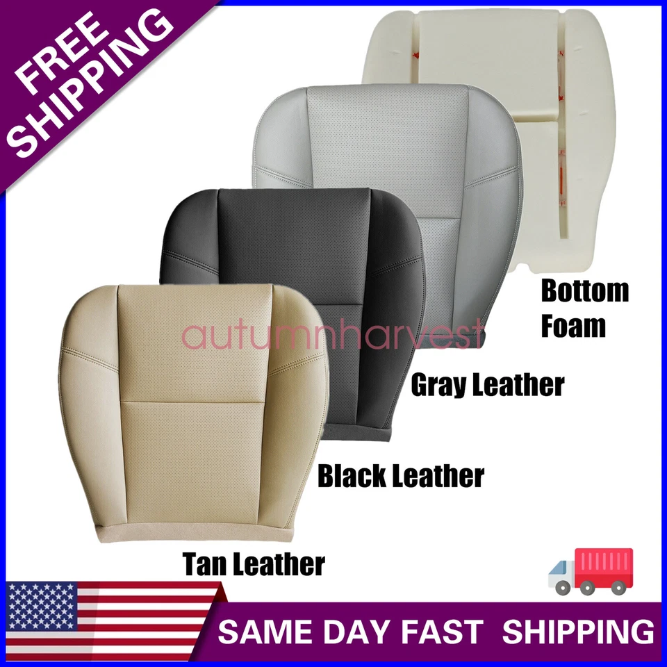 Fits 2007-2014 Cadillac Escalade ESV Driver/Passenger Bottom Leather Seat Covers - Image 1 of 1