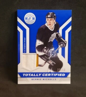 Bernie Nicholls 2014 PANINI TOTALLY CERTIFIED BLUE JERSEY Card TCBN - 21/50 - Image 1 of 3