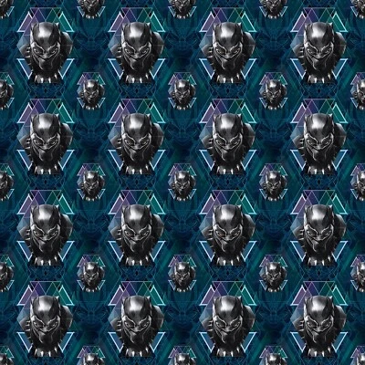 Tela de algodón de 7/8 yardas Marvel Black Panther Heads - superhéroe 8 Foto 1 de 2