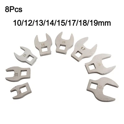 8Pcs 3/8 Inch Drive Crowfoot Wrench Set 10 19mm Metric Open End Spanner - Image 1 of 4