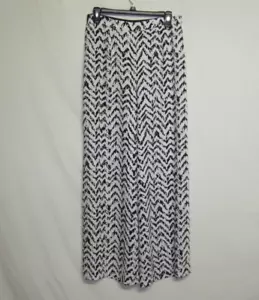 Jennifer Lopez Wide Leg Plazzo Pants Black /white Stretch Elastic Back Medium - Picture 1 of 4