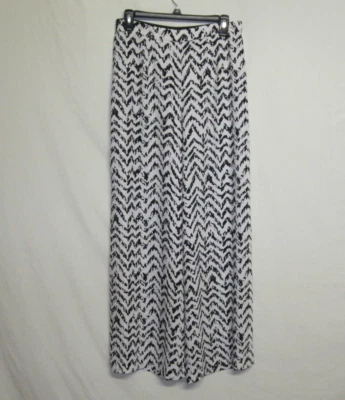 Jennifer Lopez Wide Leg Plazzo Pants Black /white Stretch Elastic Back Medium - Image 1 of 4