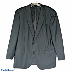 ERMENEGILDO ZEGNA Hombres 44R Lana Azul Marino Todas las Temporadas Sarga 2 Botones Sin Ventilación - Imagen 1 de 9