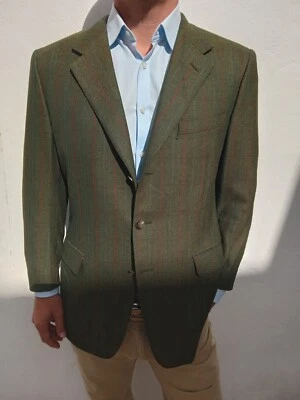 Canali Milano Men's Green Herringbone Jacket Size 40 UK Cashmere Mix RRP £750 - Image 1 of 4