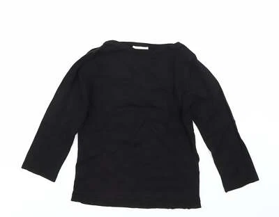 Camiseta básica de poliamida negra para mujer H&M talla XS cuello redondo Foto 1 de 4