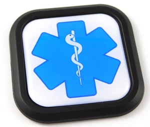 Paramedics Flag Square Black rim Emblem Car 3D Decal Badge Bumper 2" - Foto 1 di 7