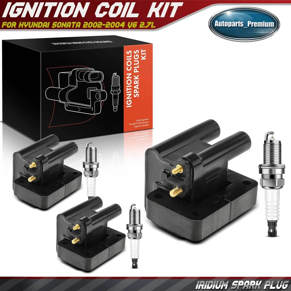 Kit de 3 bobinas de encendido y 6 bujías de iridio para Hyundai Sonata 2002-2004 2,7 L Foto 1 de 4