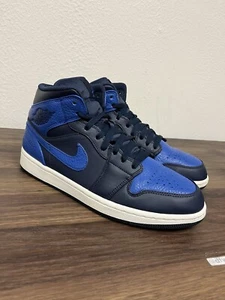 Size 9 - Air Jordan 1 Retro Mid Obsidian Royal - Picture 1 of 8