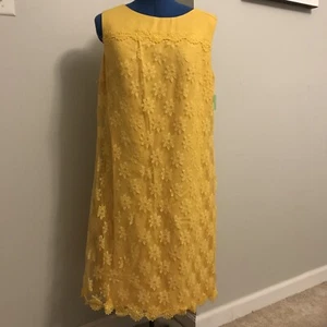 VINTAGE 50’s 60s?  70s? YELLOW TULLE DRESS Flower PARTY LACE Mod Retro - Picture 1 of 10